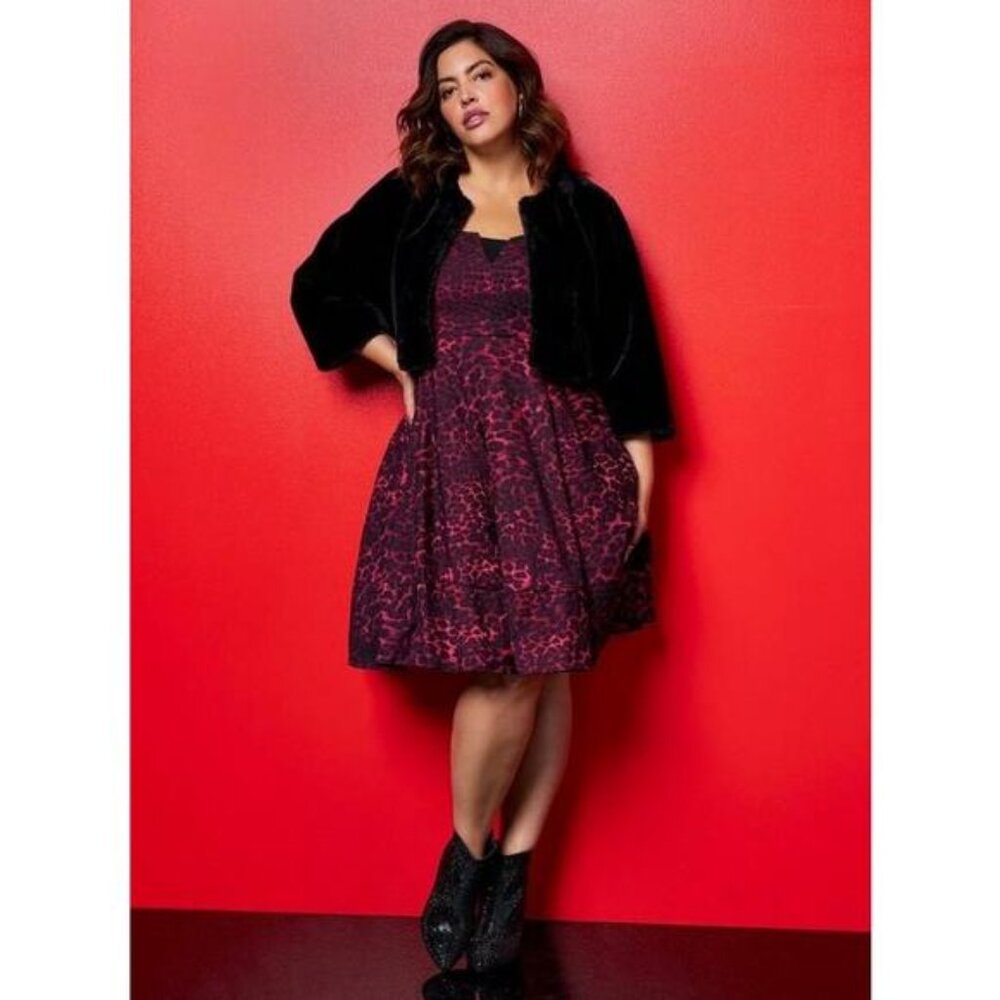 NWT Betsey Johnson X Torrid $148 Leopard Print Mini Babydoll Dress SZ 16